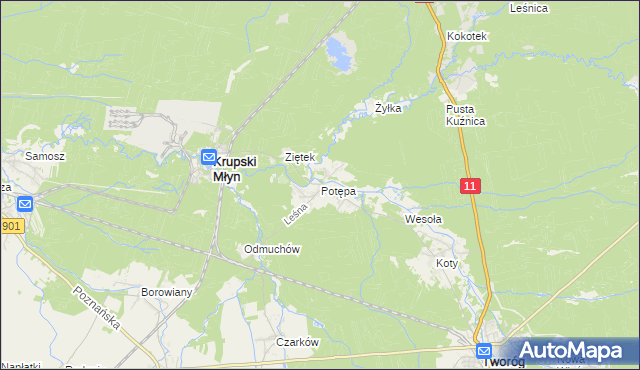 mapa Potępa, Potępa na mapie Targeo