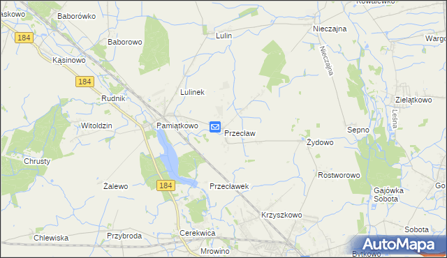 mapa Przecław gmina Szamotuły, Przecław gmina Szamotuły na mapie Targeo