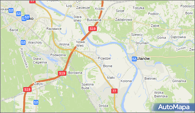 mapa Przędzel, Przędzel na mapie Targeo