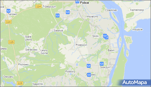 mapa Przęsocin, Przęsocin na mapie Targeo