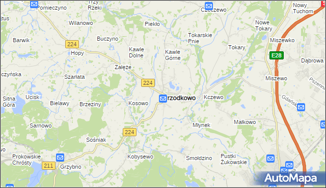 mapa Przodkowo, Przodkowo na mapie Targeo