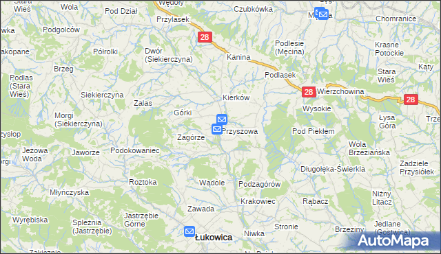 mapa Przyszowa, Przyszowa na mapie Targeo