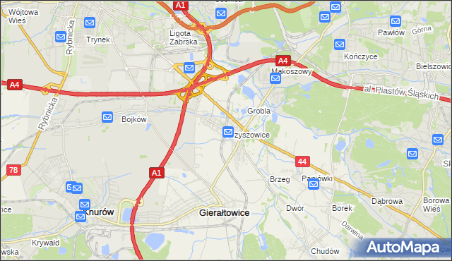 mapa Przyszowice, Przyszowice na mapie Targeo