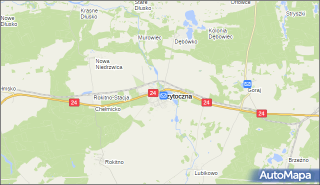 mapa Przytoczna, Przytoczna na mapie Targeo