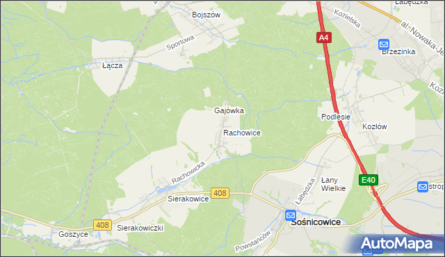 mapa Rachowice, Rachowice na mapie Targeo