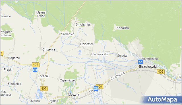 mapa Racławiczki, Racławiczki na mapie Targeo