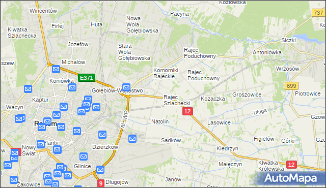 mapa Rajec Szlachecki, Rajec Szlachecki na mapie Targeo