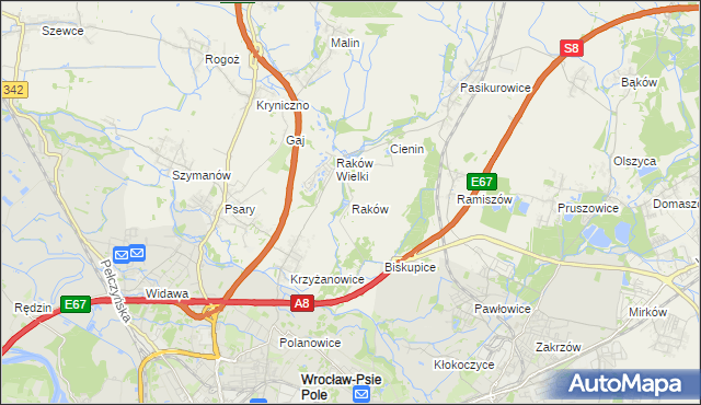 mapa Raków gmina Wisznia Mała, Raków gmina Wisznia Mała na mapie Targeo