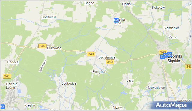 mapa Rościsławice, Rościsławice na mapie Targeo
