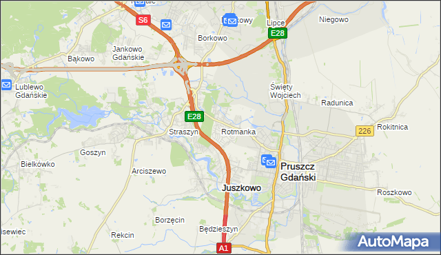 mapa Rotmanka, Rotmanka na mapie Targeo