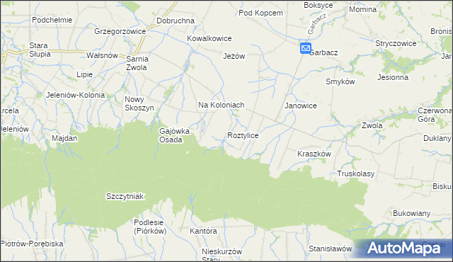 mapa Roztylice, Roztylice na mapie Targeo