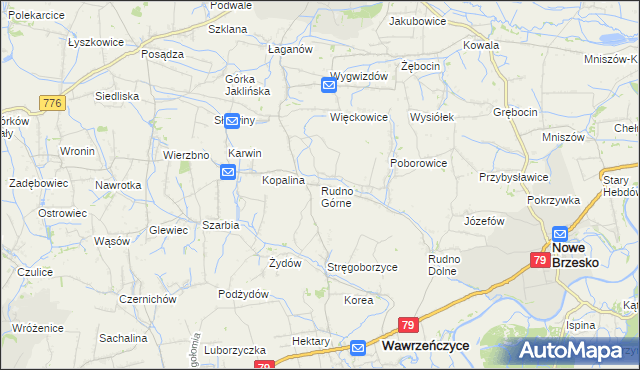 mapa Rudno Górne, Rudno Górne na mapie Targeo