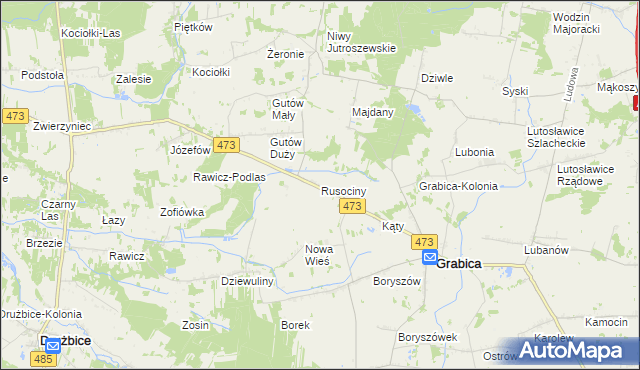 mapa Rusociny, Rusociny na mapie Targeo