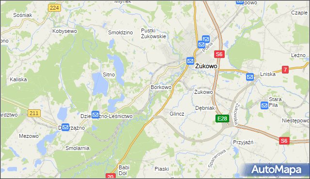 mapa Rutki gmina Żukowo, Rutki gmina Żukowo na mapie Targeo