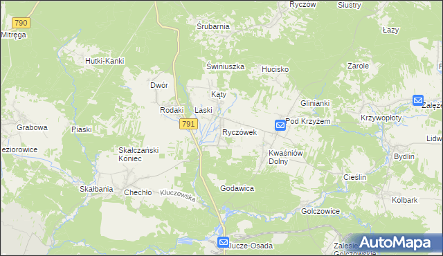 mapa Ryczówek, Ryczówek na mapie Targeo