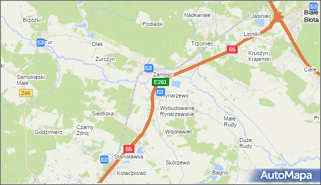 mapa Rynarzewo, Rynarzewo na mapie Targeo