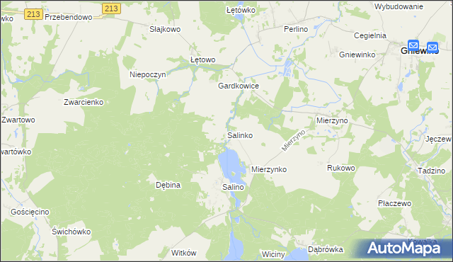 mapa Salinko, Salinko na mapie Targeo