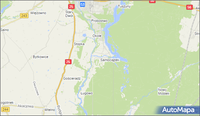 mapa Samociążek, Samociążek na mapie Targeo