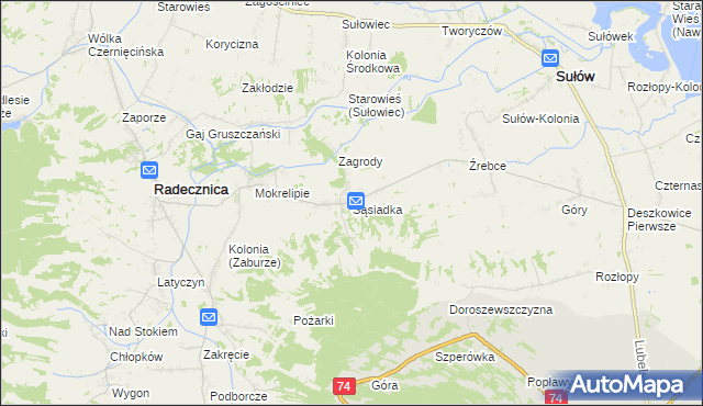 mapa Sąsiadka, Sąsiadka na mapie Targeo