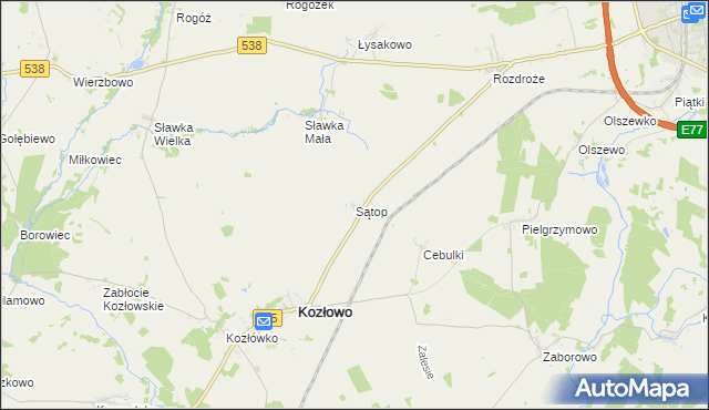 mapa Sątop, Sątop na mapie Targeo
