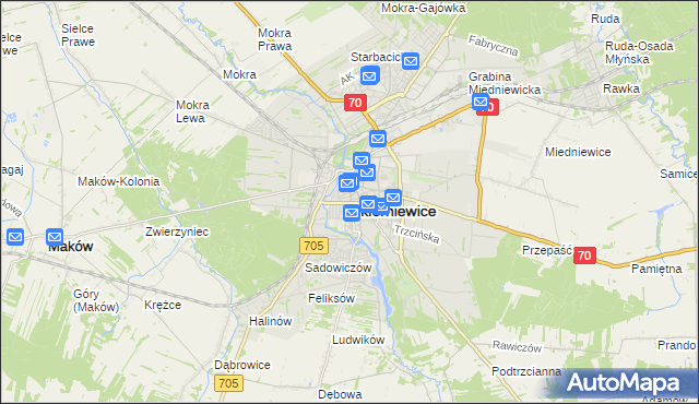 mapa Skierniewic, Skierniewice na mapie Targeo