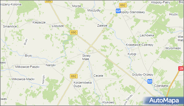 mapa Skiwy Duże, Skiwy Duże na mapie Targeo