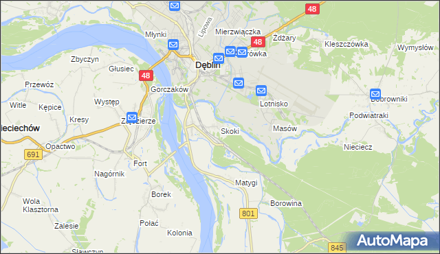 mapa Skoki gmina Puławy, Skoki gmina Puławy na mapie Targeo