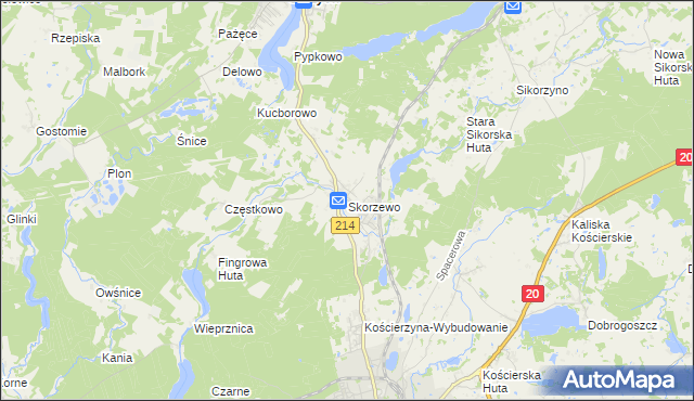 mapa Skorzewo, Skorzewo na mapie Targeo