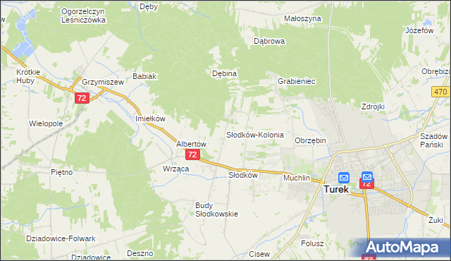 mapa Słodków-Kolonia, Słodków-Kolonia na mapie Targeo