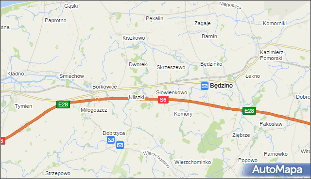 mapa Słowienkowo, Słowienkowo na mapie Targeo