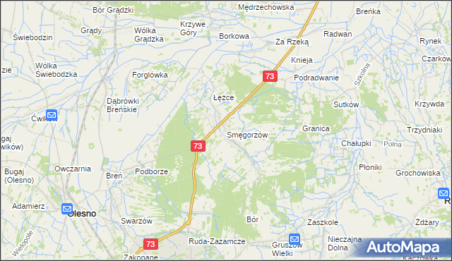 mapa Smęgorzów, Smęgorzów na mapie Targeo