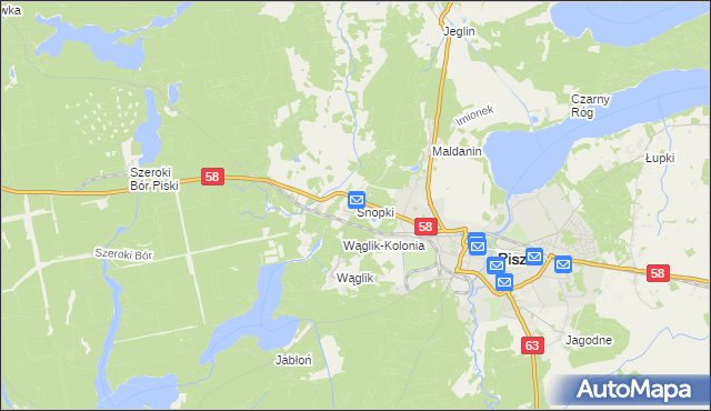 mapa Snopki, Snopki na mapie Targeo