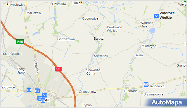 mapa Snowidza, Snowidza na mapie Targeo