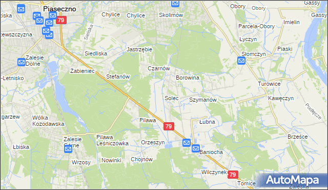 mapa Solec gmina Góra Kalwaria, Solec gmina Góra Kalwaria na mapie Targeo