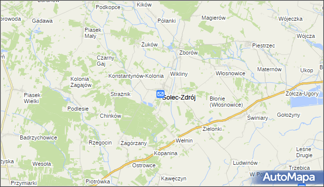 mapa Solec-Zdrój, Solec-Zdrój na mapie Targeo