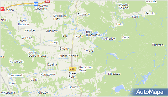 mapa Sołtysy gmina Gielniów, Sołtysy gmina Gielniów na mapie Targeo