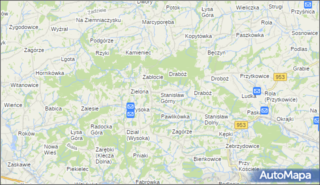 mapa Stanisław Górny, Stanisław Górny na mapie Targeo