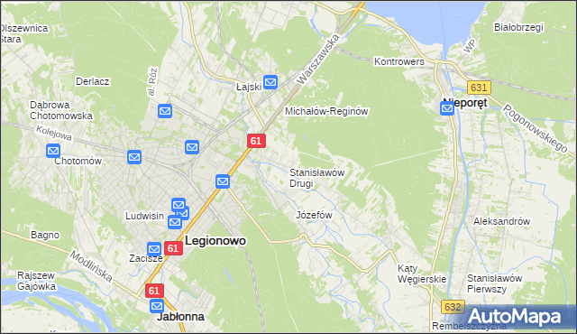 mapa Stanisławów Drugi gmina Nieporęt, Stanisławów Drugi gmina Nieporęt na mapie Targeo