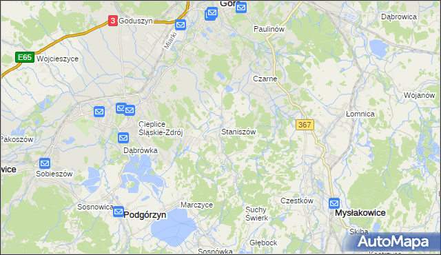 mapa Staniszów, Staniszów na mapie Targeo