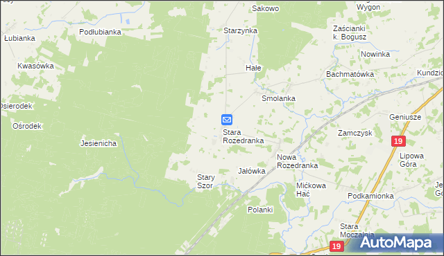 mapa Stara Rozedranka, Stara Rozedranka na mapie Targeo