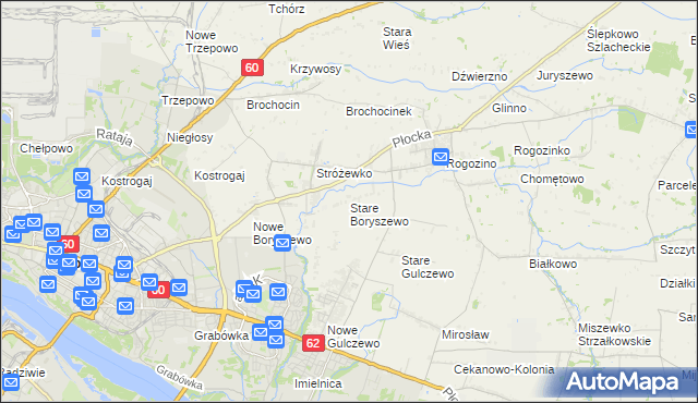 mapa Stare Boryszewo, Stare Boryszewo na mapie Targeo