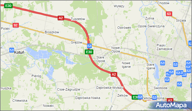 mapa Stare Opole, Stare Opole na mapie Targeo