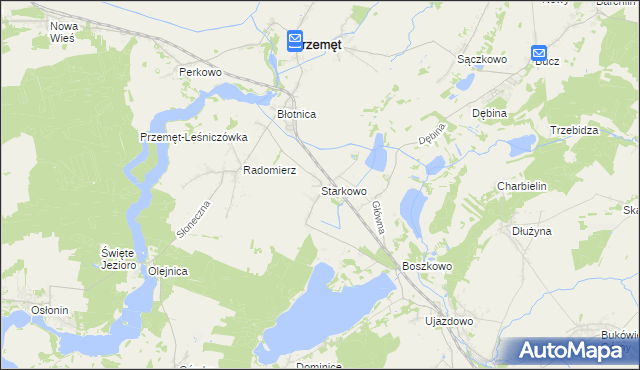 mapa Starkowo gmina Przemęt, Starkowo gmina Przemęt na mapie Targeo