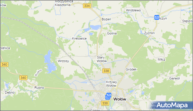 mapa Stary Wołów, Stary Wołów na mapie Targeo