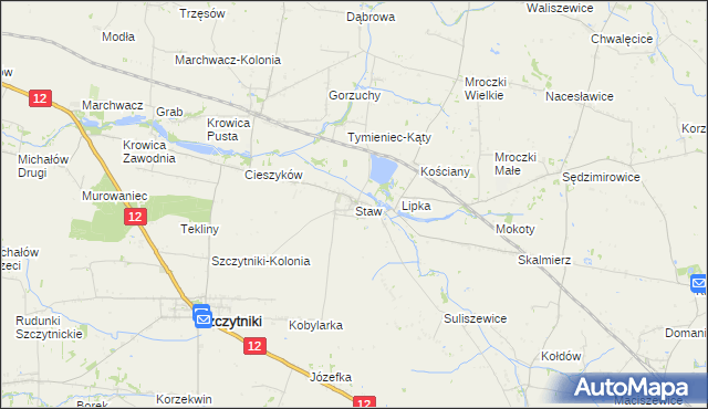 mapa Staw gmina Szczytniki, Staw gmina Szczytniki na mapie Targeo