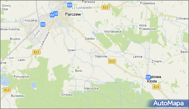 mapa Stępków, Stępków na mapie Targeo