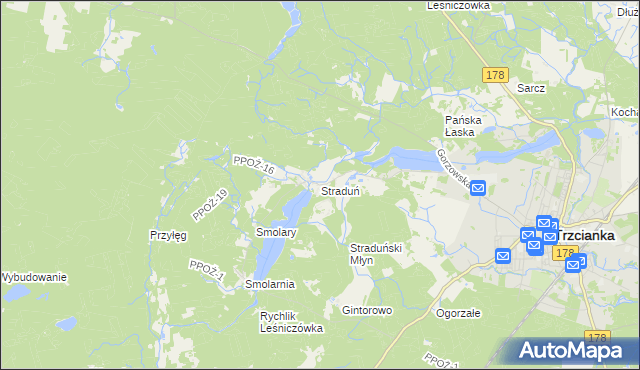 mapa Straduń, Straduń na mapie Targeo