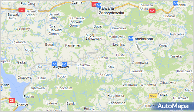 mapa Stronie gmina Stryszów, Stronie gmina Stryszów na mapie Targeo