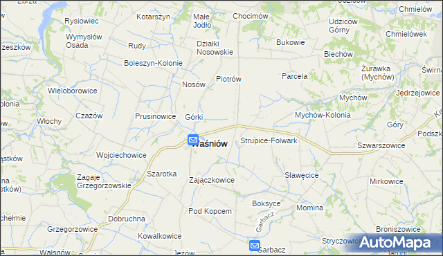 mapa Strupice gmina Waśniów, Strupice gmina Waśniów na mapie Targeo