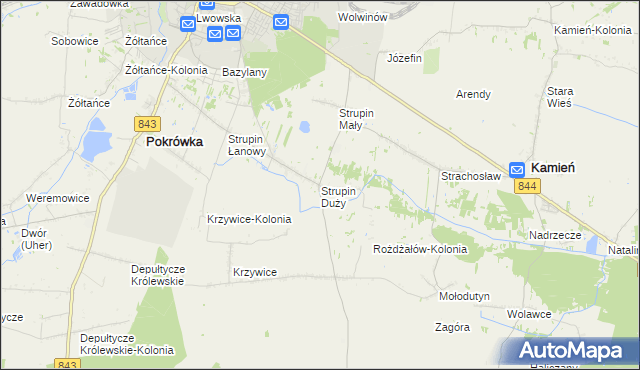 mapa Strupin Duży, Strupin Duży na mapie Targeo